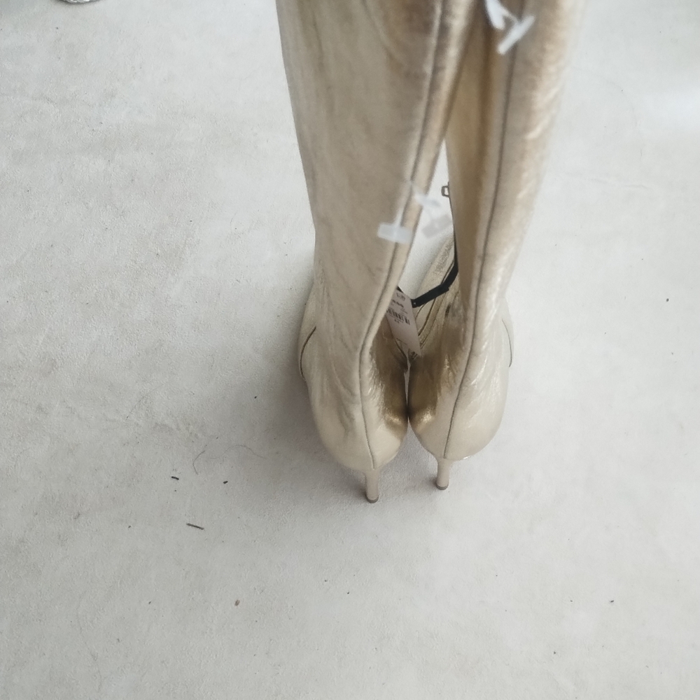 Elegant Express Gold Knee-High Boots 6.5 New - Picture 6 of 6